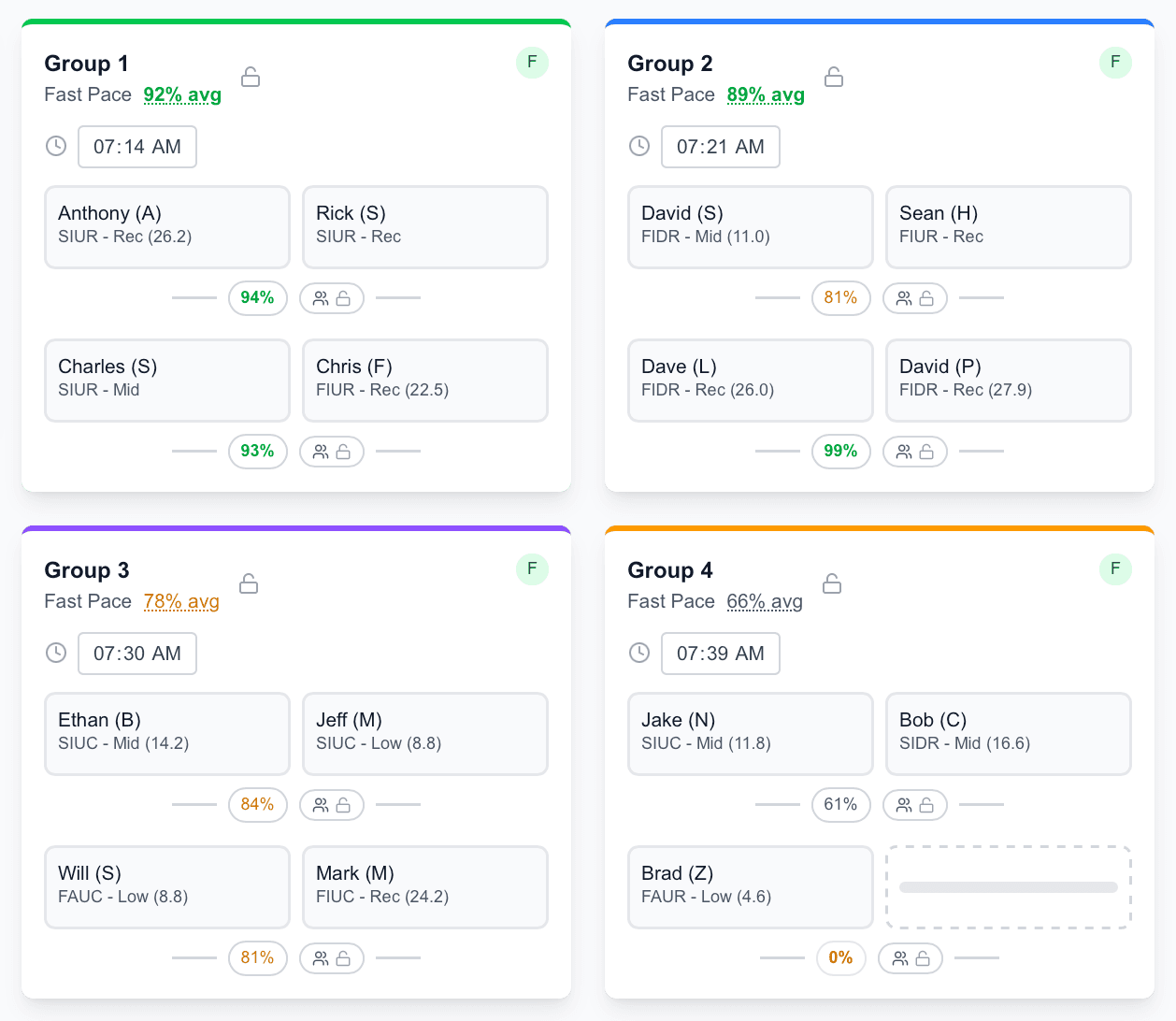 One-click tee sheet generation
